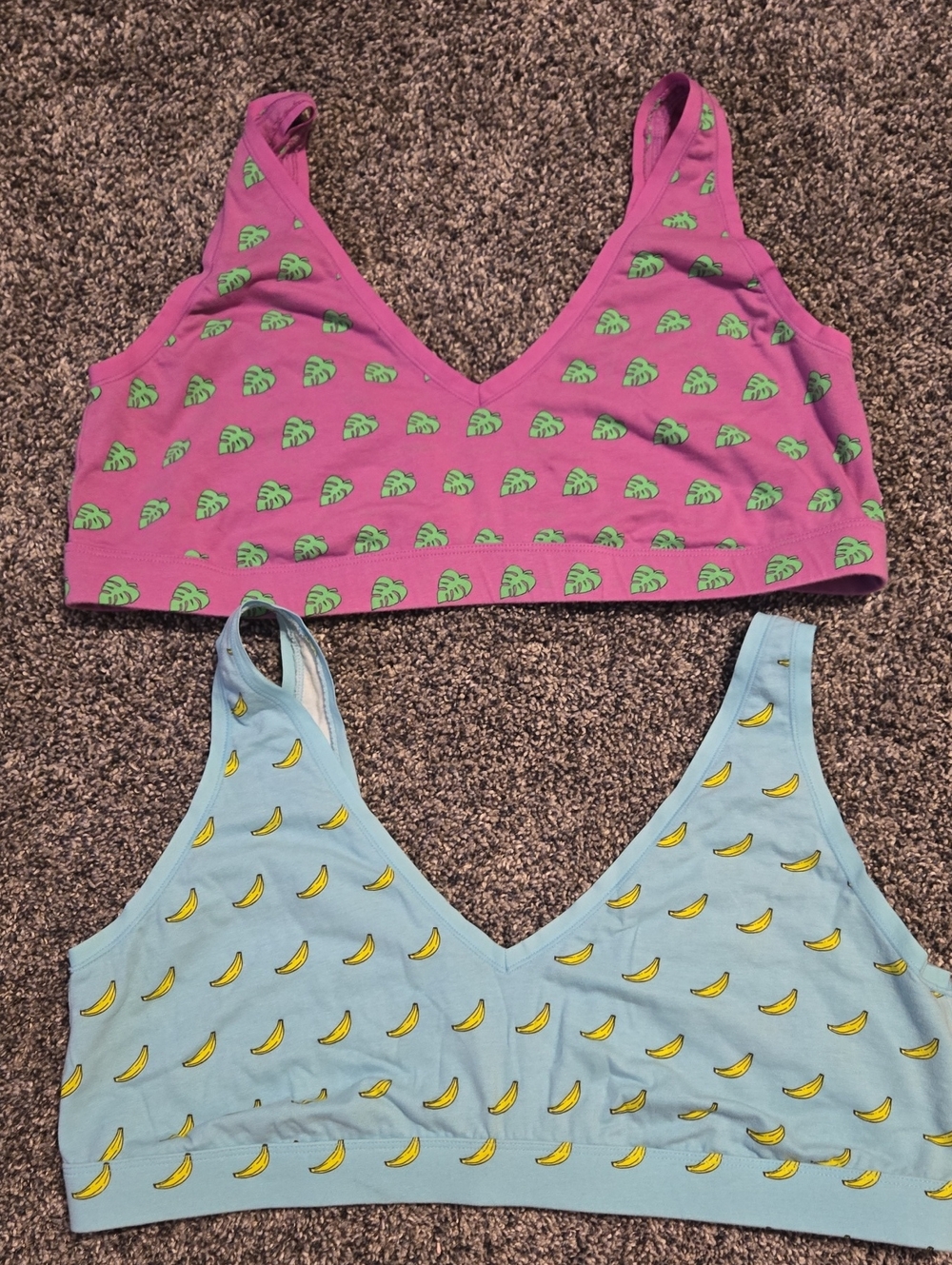 MeUndies Banana And Monstera Leaf Cotton Bralettes, 4X